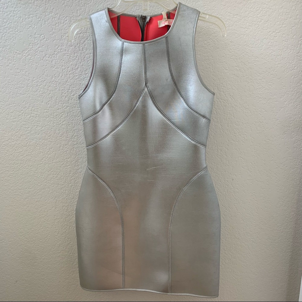Sass & Bide The Love in Metallic Neoprene Dress 38